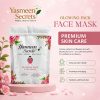 Yasmeen's Secrets Glowing Face Mask and Premium Skin Care product packaging